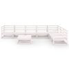 vidaXL Salon de jardin 8 pcs Blanc Bois de pin massif