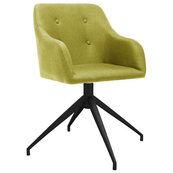 vidaXL Chaises pivotantes &agrave; manger lot de 2 vert tissu
