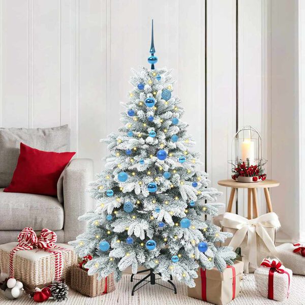 vidaXL Sapin de No&euml;l artificiel avec 150 LED Blanc 150 cm PE et PVC