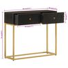 vidaXL Table console noir 90x30x76 cm bois massif de manguier et fer