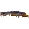 vidaXL Salon de jardin 12 pcs avec coussin Bois d'acacia solide