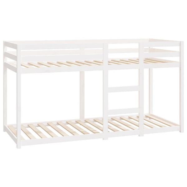 vidaXL Lit superpos&eacute; sans matelas blanc 80x200 cm bois de pin massif