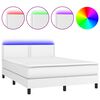 vidaXL Sommier &agrave; lattes de lit avec matelas et LED Blanc 140x190 cm