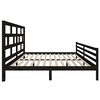 vidaXL Cadre de lit sans matelas noir bois massif 200x200 cm