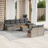 vidaXL Salon de jardin avec coussins 10 pcs gris r&eacute;sine tress&eacute;e