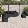 vidaXL Salon de jardin 6 pcs avec coussins noir r&eacute;sine tress&eacute;e