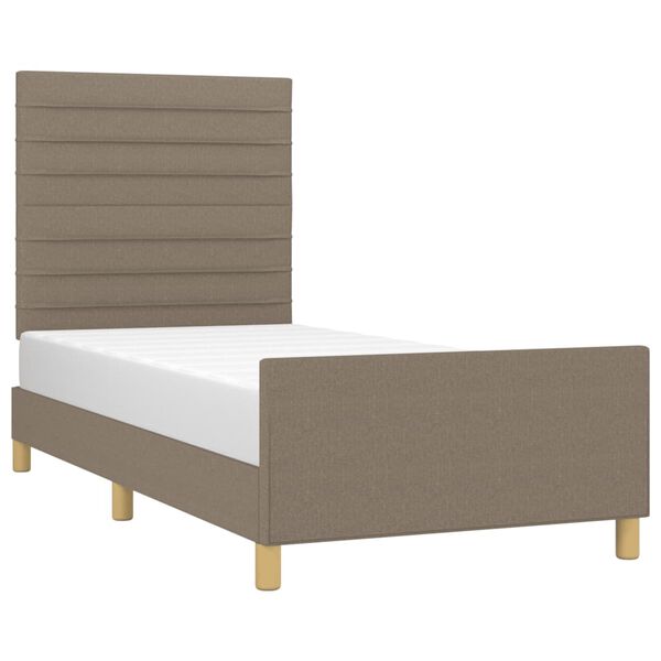 vidaXL Cadre de lit sans matelas taupe 90x190 cm tissu