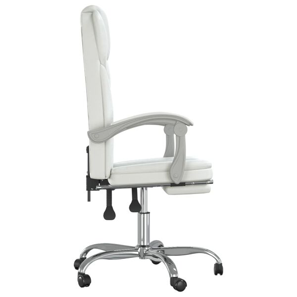 vidaXL Fauteuil inclinable de bureau Blanc Similicuir