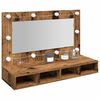 vidaXL Armoire à miroir avec LED vieux bois 90x31,5x62 cm