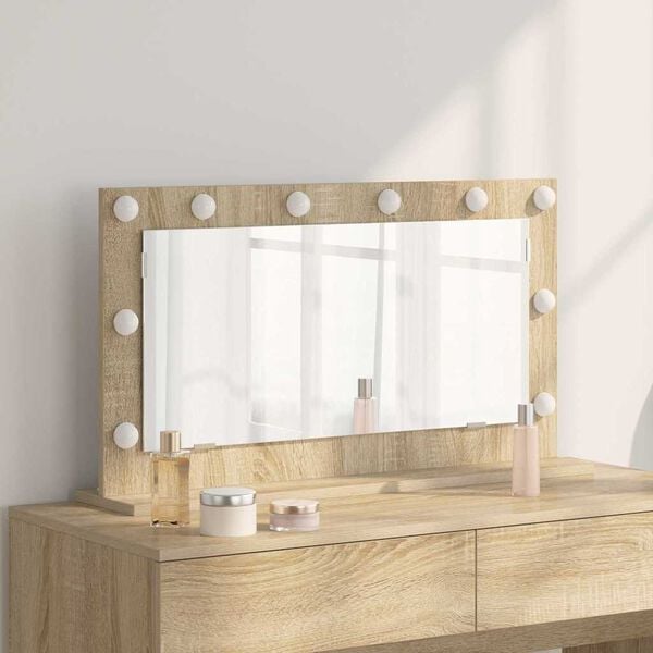vidaXL Miroir de vanité avec miroir Chêne Sonoma 80 x 45 x 18 cm