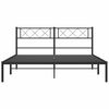 vidaXL Cadre de lit métal sans matelas avec tête de lit noir 135x190cm