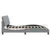 vidaXL Cadre de lit sans matelas gris clair 200x200 cm tissu