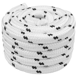vidaXL Corde de bateau 2.5 mm 50 m Blanc Polyester