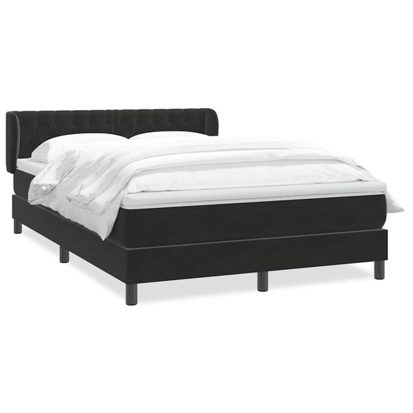 vidaXL Sommier &agrave; lattes de lit avec matelas noir 160x210 cm velours