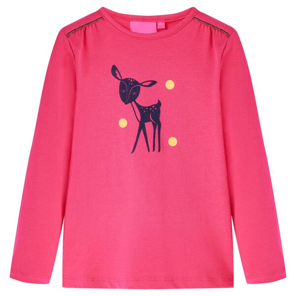 T-shirt enfants à manches longues rose vif 116