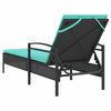 vidaXL Chaise longue avec coussin Noir 63 x 200 x 81 cm R&eacute;sine tress&eacute;e (&Eacute;tats-Unis uniquement)