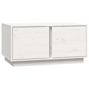 vidaXL Table basse Blanc 80x50x40 cm Bois massif de pin