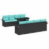 vidaXL Ensemble de canap&eacute; de jardin avec coussin 9 pcs Noir Poly rotin