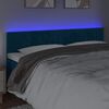 vidaXL T&ecirc;te de lit &agrave; LED Bleu fonc&eacute; 160x5x78/88 cm Velours