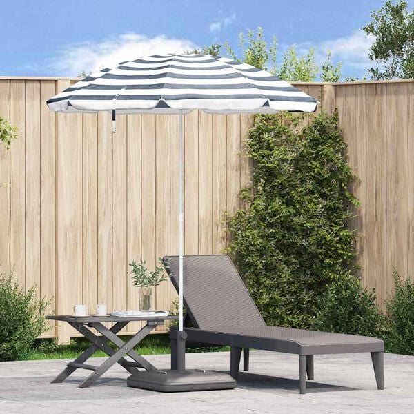 vidaXL Parasol de plage Bleu et Blanc 206 x 206 x 212 cm