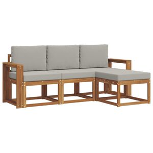 vidaXL Ensemble de canap&eacute;s d'ext&eacute;rieur 4 pcs Gris Naturel et Clair