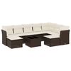 vidaXL Salon de jardin 10 pcs avec coussins marron r&eacute;sine tress&eacute;e
