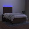 vidaXL Sommier &agrave; lattes de lit matelas et LED marron fonc&eacute; 120x190 cm
