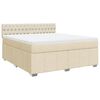 vidaXL Sommier à lattes de lit avec matelas Crème 180x200 cm Tissu