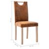vidaXL Chaises &agrave; manger lot de 2 marron similicuir daim
