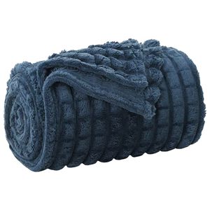 vidaXL Jet&eacute; Bleu marine 240 x 220 cm 1.37 kg Toison