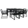 vidaXL Ensemble &agrave; manger d'ext&eacute;rieur 9 pcs Rotin PVC Noir