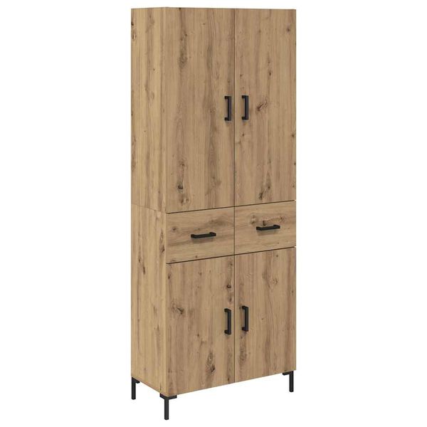 vidaXL Haut Armoire Montage mural Ch&ecirc;ne artisanal 69,5 x 34 x 180 cm