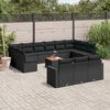 vidaXL Salon de jardin avec coussins 14 pcs noir r&eacute;sine tress&eacute;e