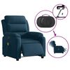 vidaXL Fauteuil inclinable de massage &eacute;lectrique bleu velours