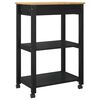 vidaXL Chariot de cuisine Uni Noir 60 x 40 x 88,5 cm