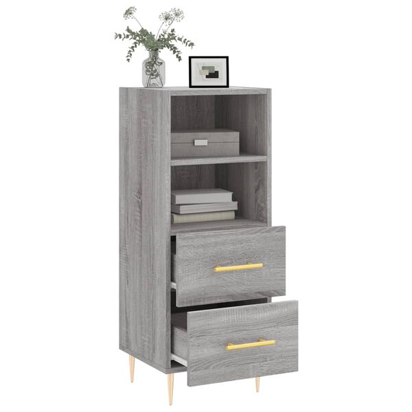 vidaXL Buffet Sonoma gris 34,5x34x90 cm Bois d'ing&eacute;nierie