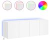 vidaXL Meubles TV muraux avec lumi&egrave;res LED 2 pcs blanc 60x35x41 cm