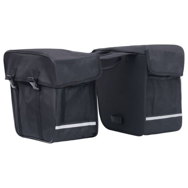vidaXL Sac de v&eacute;lo double pour porte-bagages &eacute;tanche 35 L Noir