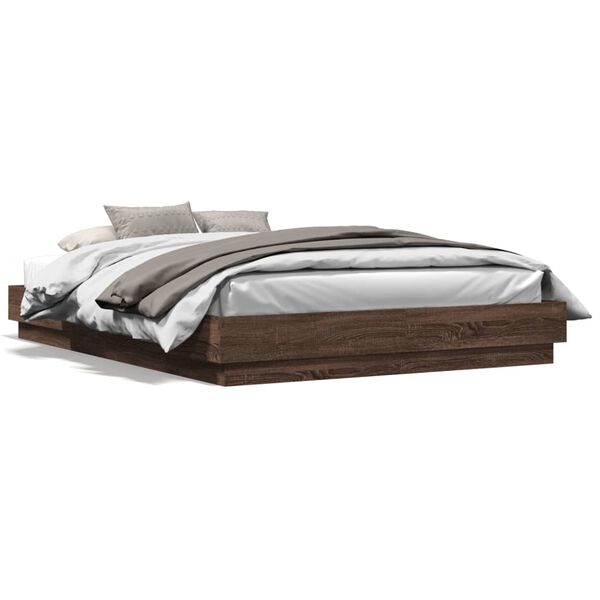 vidaXL Cadre de lit sans matelas ch&ecirc;ne marron 150x200 cm