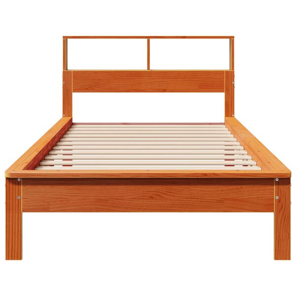 vidaXL Lit biblioth&egrave;que sans matelas cire marron 90x200 cm pin massif