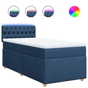 vidaXL Sommier &agrave; lattes de lit avec matelas Bleu 80x200 cm Tissu