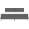 vidaXL Lit &agrave; ressort LED avec matelas Gris fonc&eacute; 180 x 200 cm tissu