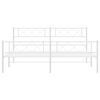 vidaXL Cadre de lit m&eacute;tal sans matelas et pied de lit blanc 193x203 cm