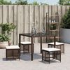 vidaXL Tabourets de jardin et coussins lot de 4 marron résine tressée