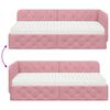 vidaXL Cadre de lit d'angle avec matelas Rose 100 x 200 cm Velours