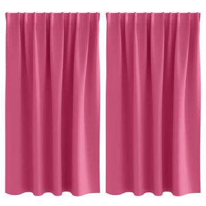vidaXL Rideaux occultants avec anneaux 2 pc Rose vif 140 x 140 cm