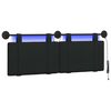vidaXL T&ecirc;te de lit suspendue Noir Tissu