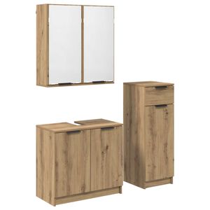 vidaXL Ensemble de mobilier de salle de bain 3 pc Ch&ecirc;ne artisanal