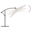 vidaXL Parasol de jardin avec m&acirc;t en acier blanc 290x290x238 cm