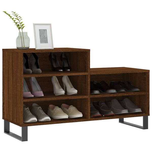 vidaXL Armoire &agrave; chaussures Ch&ecirc;ne marron 102x36x60cm Bois d'ing&eacute;nierie